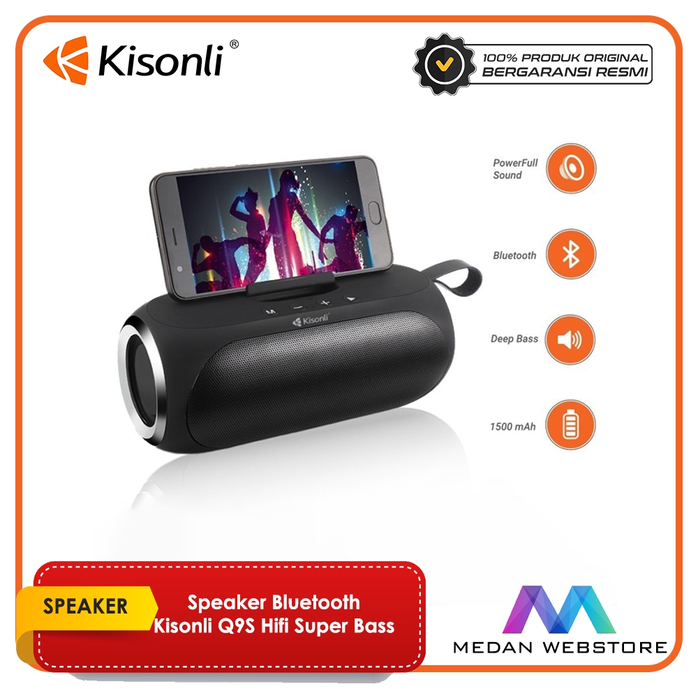 Kisonli Q9S Speaker Bluetooth Hifi Super Bass