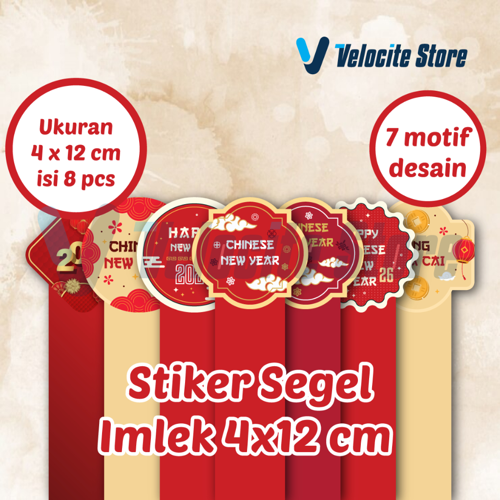 

Stiker Segel Toples Imlek/Chinese New Year/Tahun Baru Cina Ukuran 4x12 cm (8pcs)