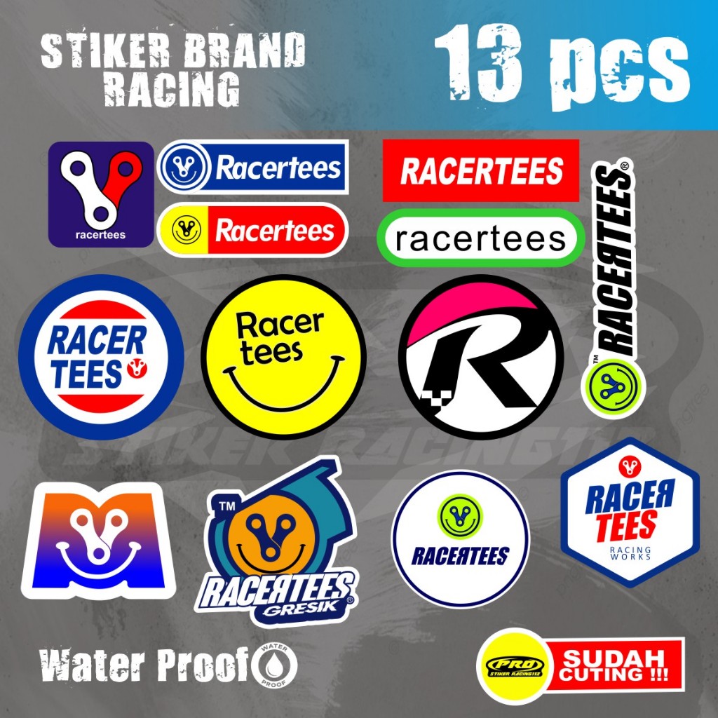 

PAKET PACK ISI 13PCS STIKER RACERTEES ANTI LUNTUR MURAH BERKUALITAS VYNIL