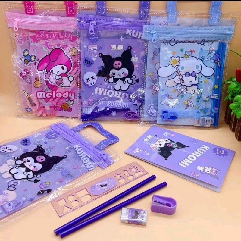 

Alat Tulis Set 6 in 1 Karakter Kuromi Murah Lucu Pouch Set Stationery Hadiah Anak Sanrio Alat Tulis Satu Set 6 in1 Stationary Sekolah Karakter Kartun Murah Lucu Pouch Hadiah Anak