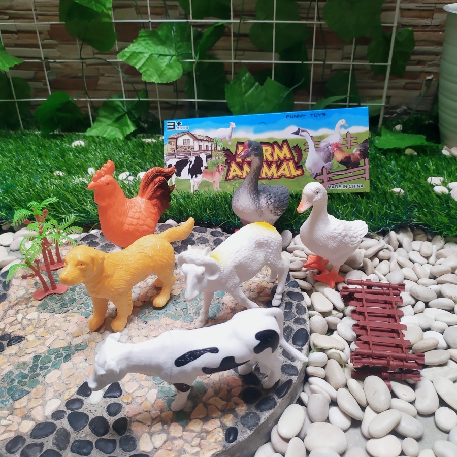Mainan Set Animal Unggas Karet Edukatif Binatang Anak Hewan Ternak - model unggas