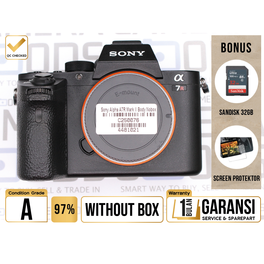Sony Alpha A7R Mark II A7RII A7R2 Full Frame Camera - Grade A - C250076 Kamera Profesional Digital M
