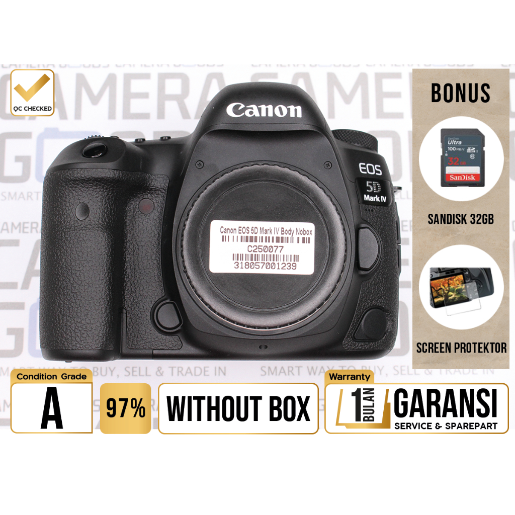 Canon EOS 5D Mark IV DSLR Camera Full Frame Body Only - Grade A - C250077 Kamera Profesional Digital