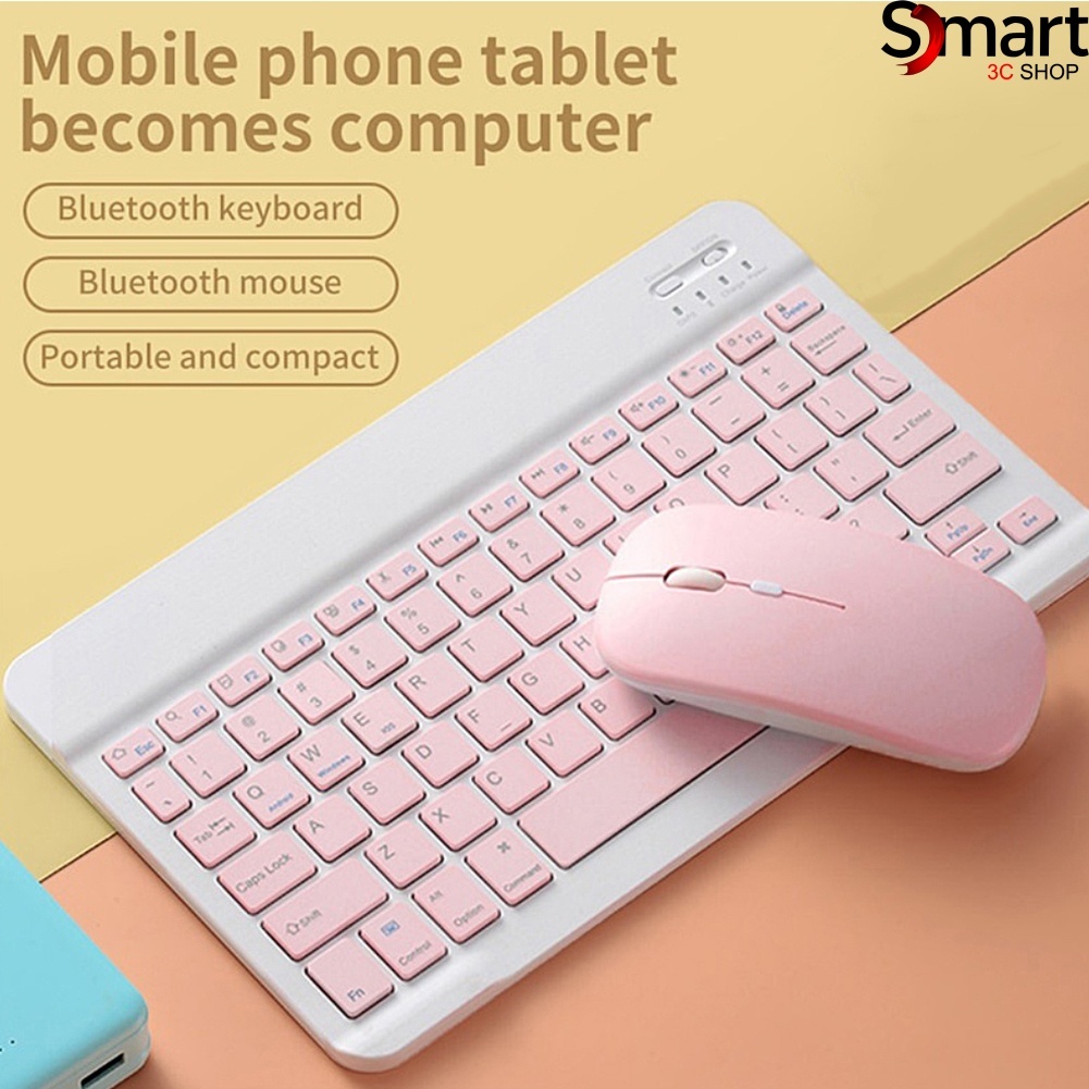10 inch Mini Wireless Bluetooth Keyboard Mouse Set For Tablet Tab pad HP Phone Laptop Bluetooth Port