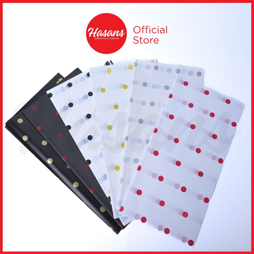 

[20 Lembar] Kertas Buket Bunga Motif Polkadot / Flower Wrapping Paper Polkadot / Cellophane Dot