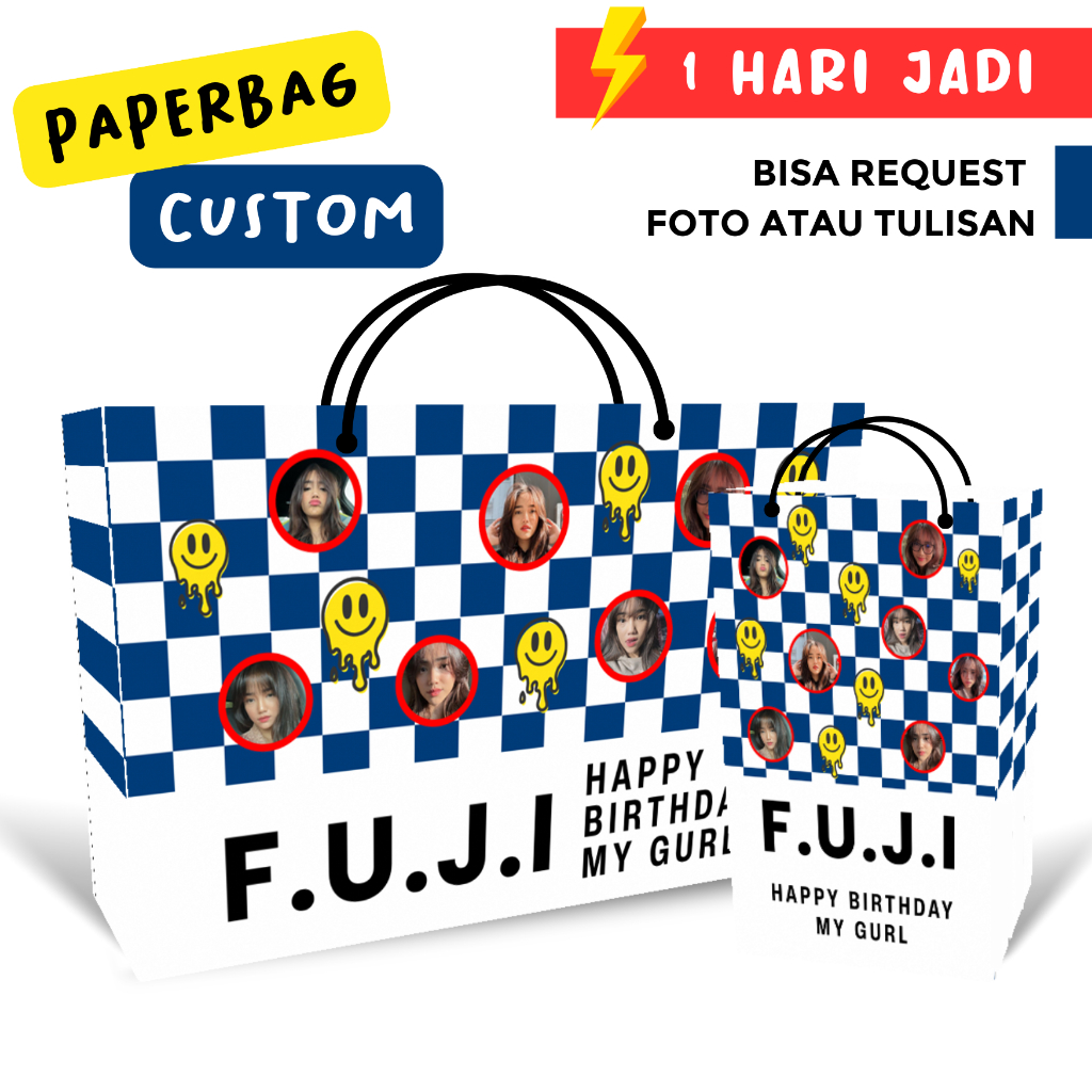 

PAPERBAG CUSTOM | Bisa request foto dan tulisan | Paperbag custom | Paperbag lucu | Paperbag Foto | Tas Custom