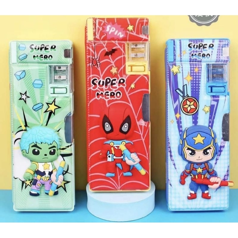 

Pencil Case XPM-569-8 / Kotak Pencil Super Hero + Rautan / Tempat Pensil Anak