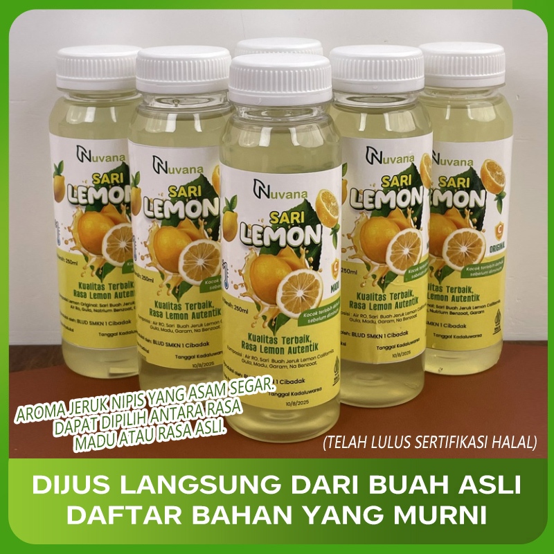 

Nuvana Sari Lemon Pure 250ml HALAL Rasa Lemon Autentik Asli Tanpa Pemanis Buatan/Jus jeruk nipis