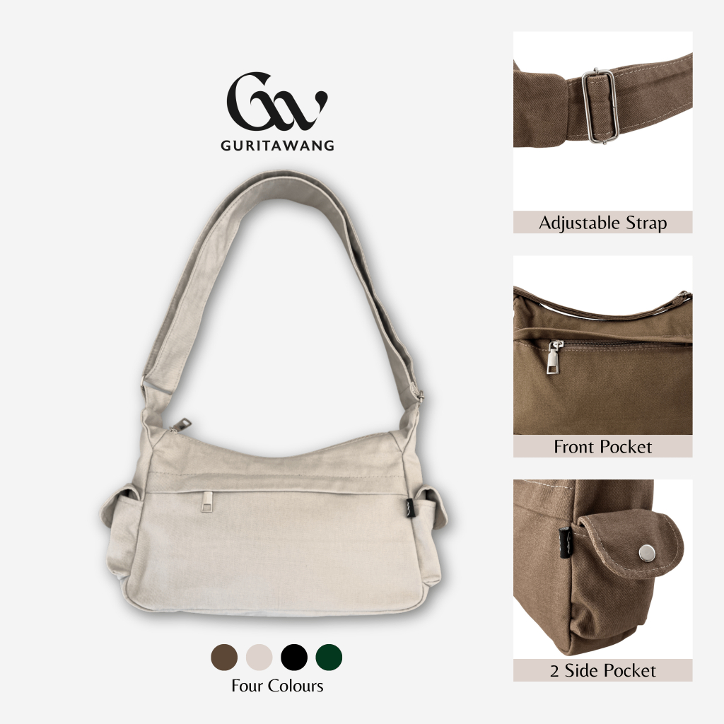 [GURITAWANG] Slingbag Ruby Bag Kanvas Tas Selempang & Bahu Kasual Wanita
