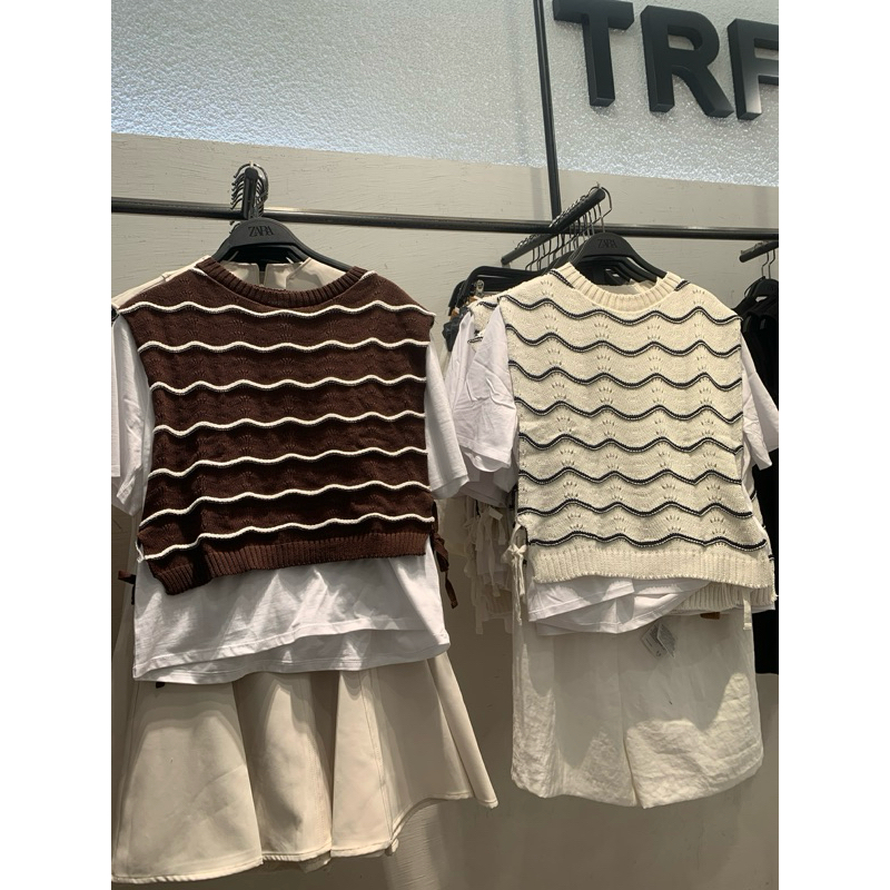 zara atasan kombinasi struktur vest dan blazer 2 warna kemeja vest leopart tweet original store Free