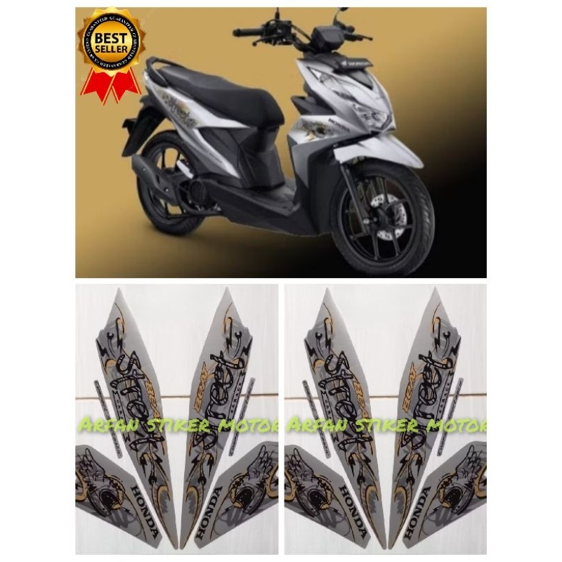 Striping list sticker motor honda Beat Street 2021silver termurah Berkualitas