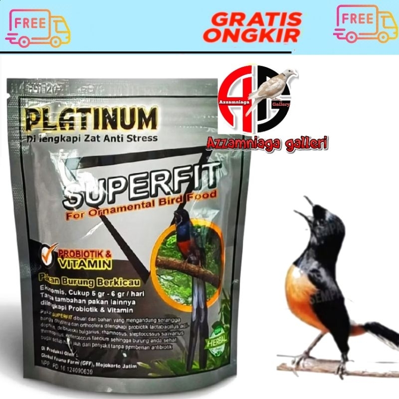 VOER SUPERFIT PLATINUM VOER BURUNG MURAI PETARUNG PAKAN BURUNG MURAI