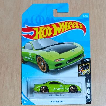 Diecast Hot Wheels 95 Mazda RX-7 | Nightburnerz | Lime Green