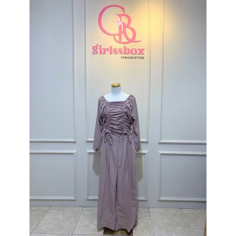 GIRLSSBOX - ONE SET KATUN LENGAN PANJANG UNIK CROP