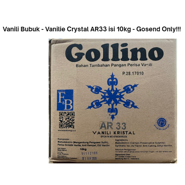 

Vanili Bubuk - Vanilie Crystal AR33 isi 10kg - Gosend Only!!!