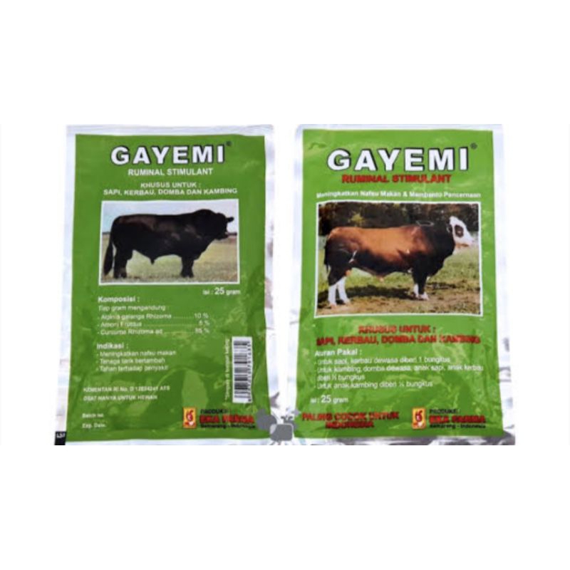 Gayemi jamu herbal hewan ternak komplit untuk kambing sapi