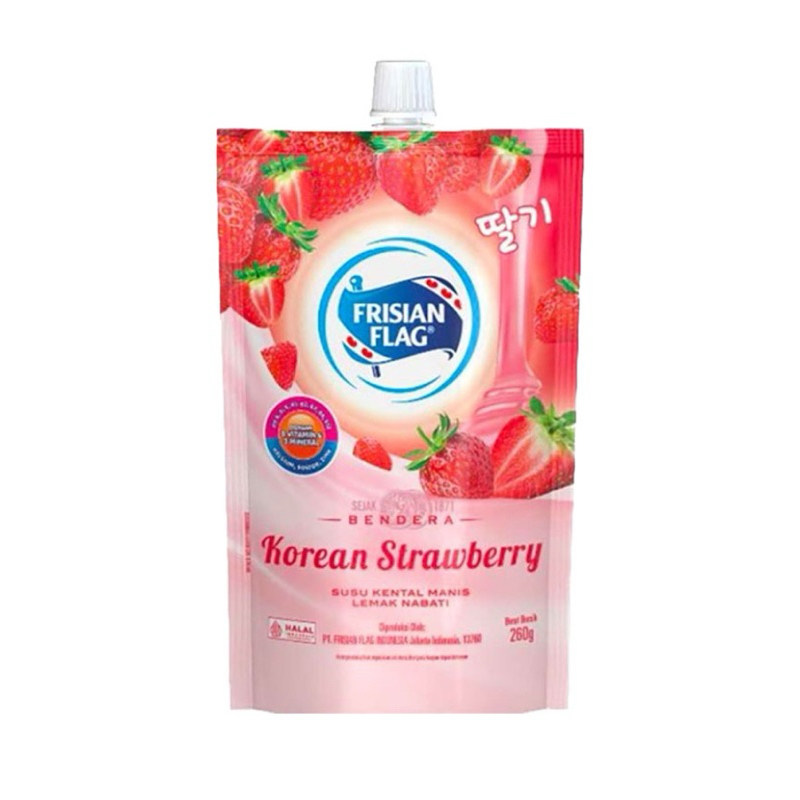 

Frisian Flag Susu Kental Manis Korean Strawberry 260 gram