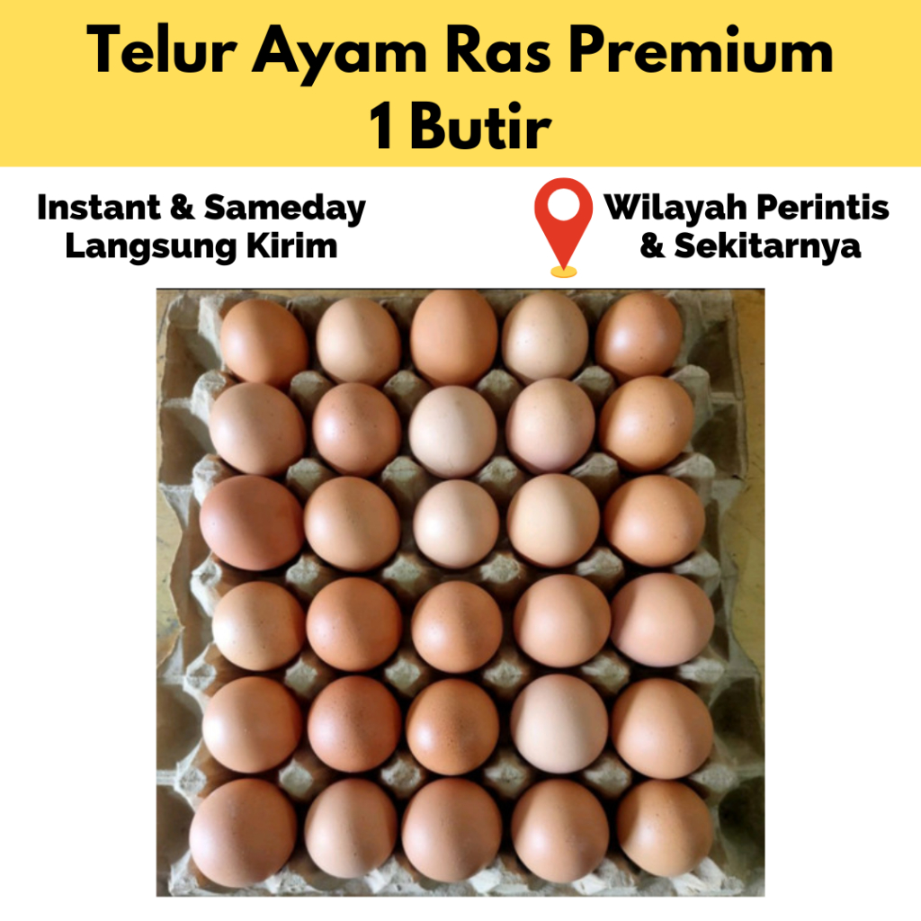 

Telur Ayam Ras Negeri Segar Telur Ukuran Standar/Besar 1 Butir