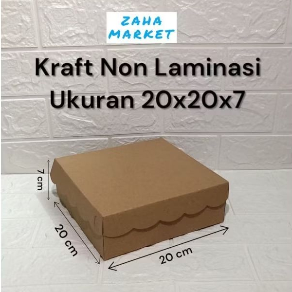 

Box kraft non laminasi ukuran 20x20x7 tebal 350gsm - kemasan nasi/kue.