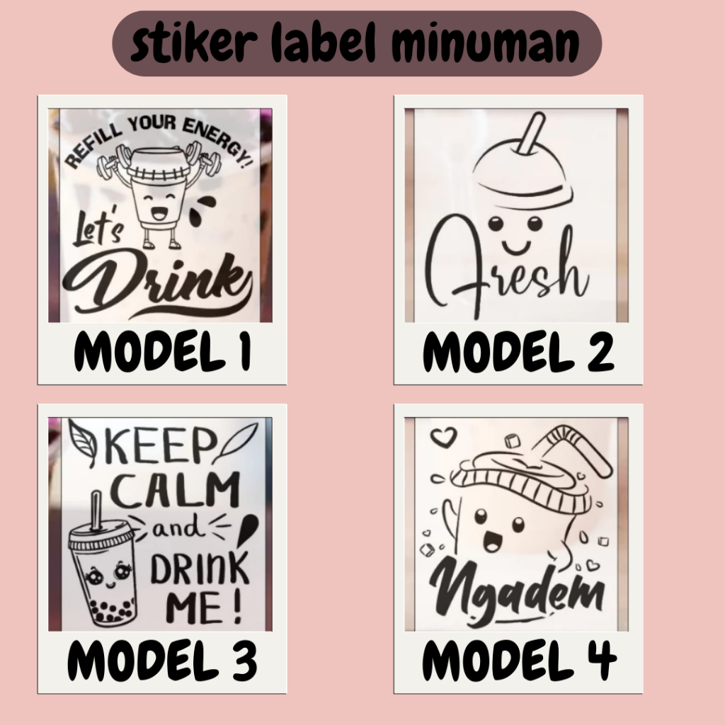 

STIKER LABEL MINUMAN KEKINIAN STIKER TRANSPARAN STIKER LUCU