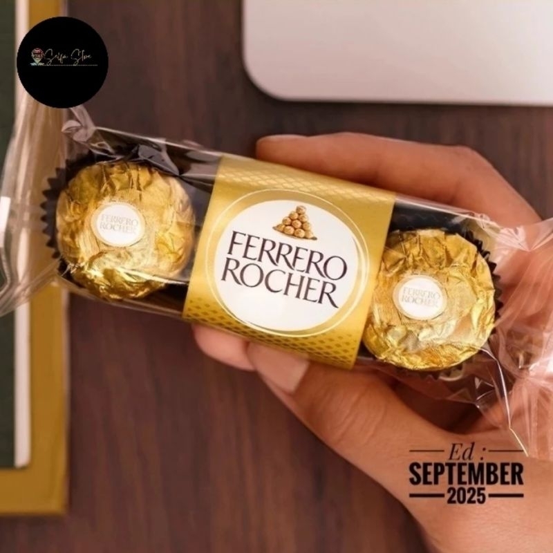 

Ferrero Rocher Isi 3 pcs T3 Halal Coklat Kacang Hazelnut