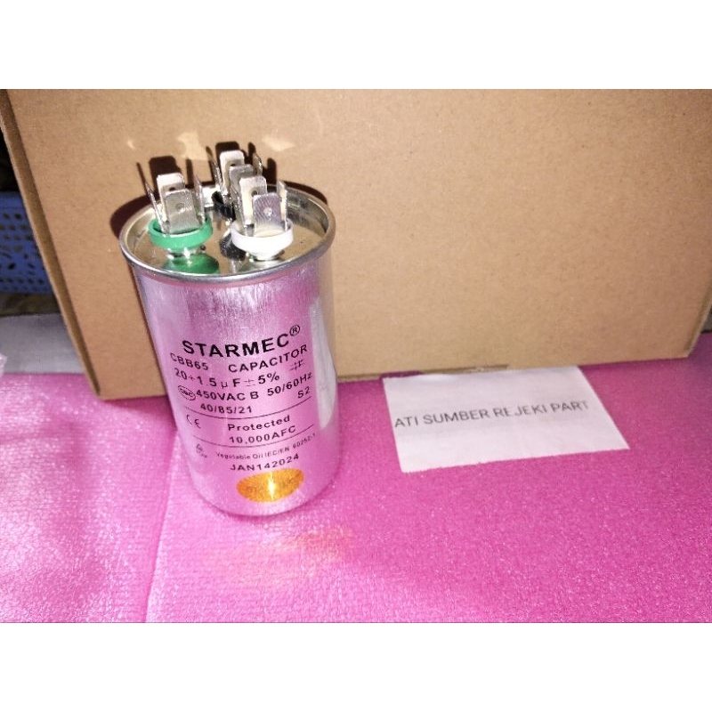 Kapasitor AC  Starmec 20Uf+1,5Uf