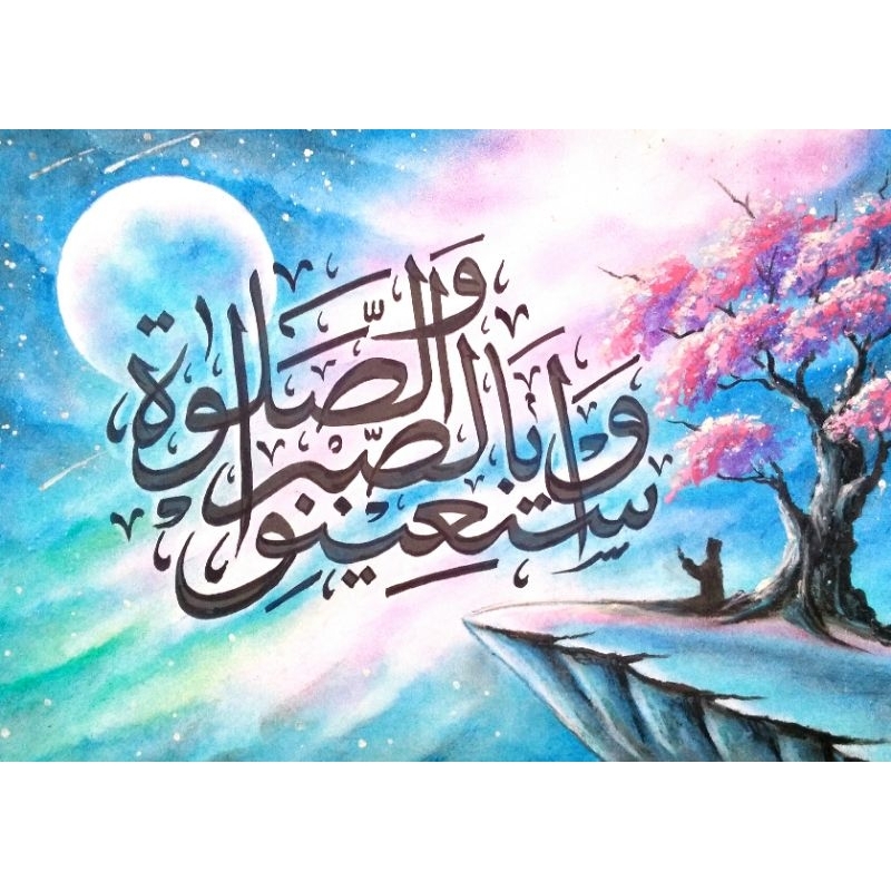 

Kaligrafi Custom Krayon A4 Asli bukan Digital Painting atau Printing