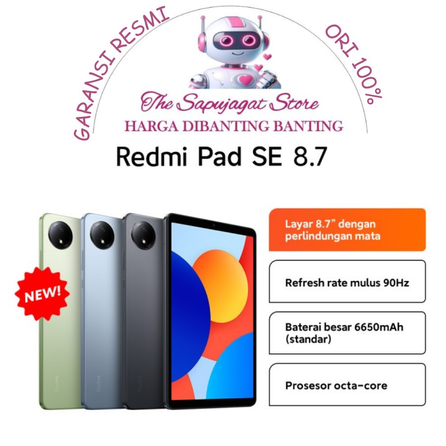 Xiaomi Pad SE 8.7 inch 4/128 New Segel Box Garansi Resmi Promo Bandung