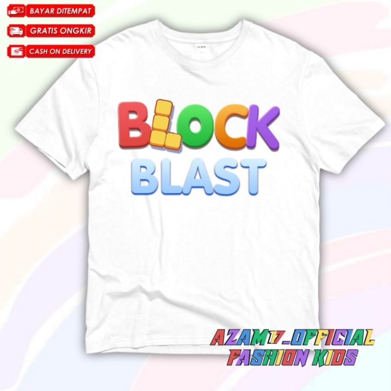 Kaos Anak Baju Anak Game Block Blast Free Nama / Kaos Tshirt Anak Game Block Blast
