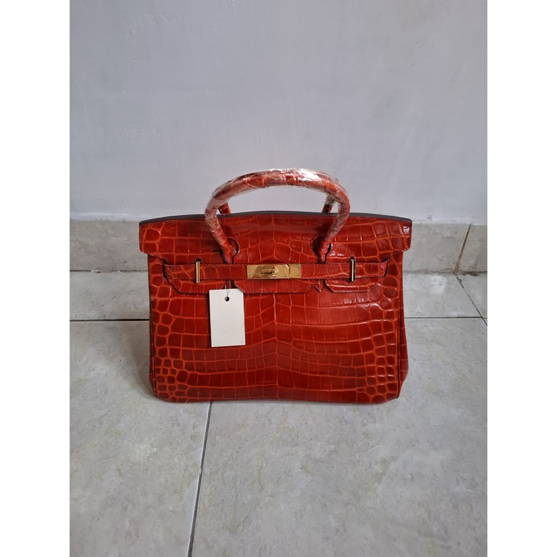 BARU TAS MERAH MAROON HANDBAG TOTEBAG CROCO RED LUXURY ORI