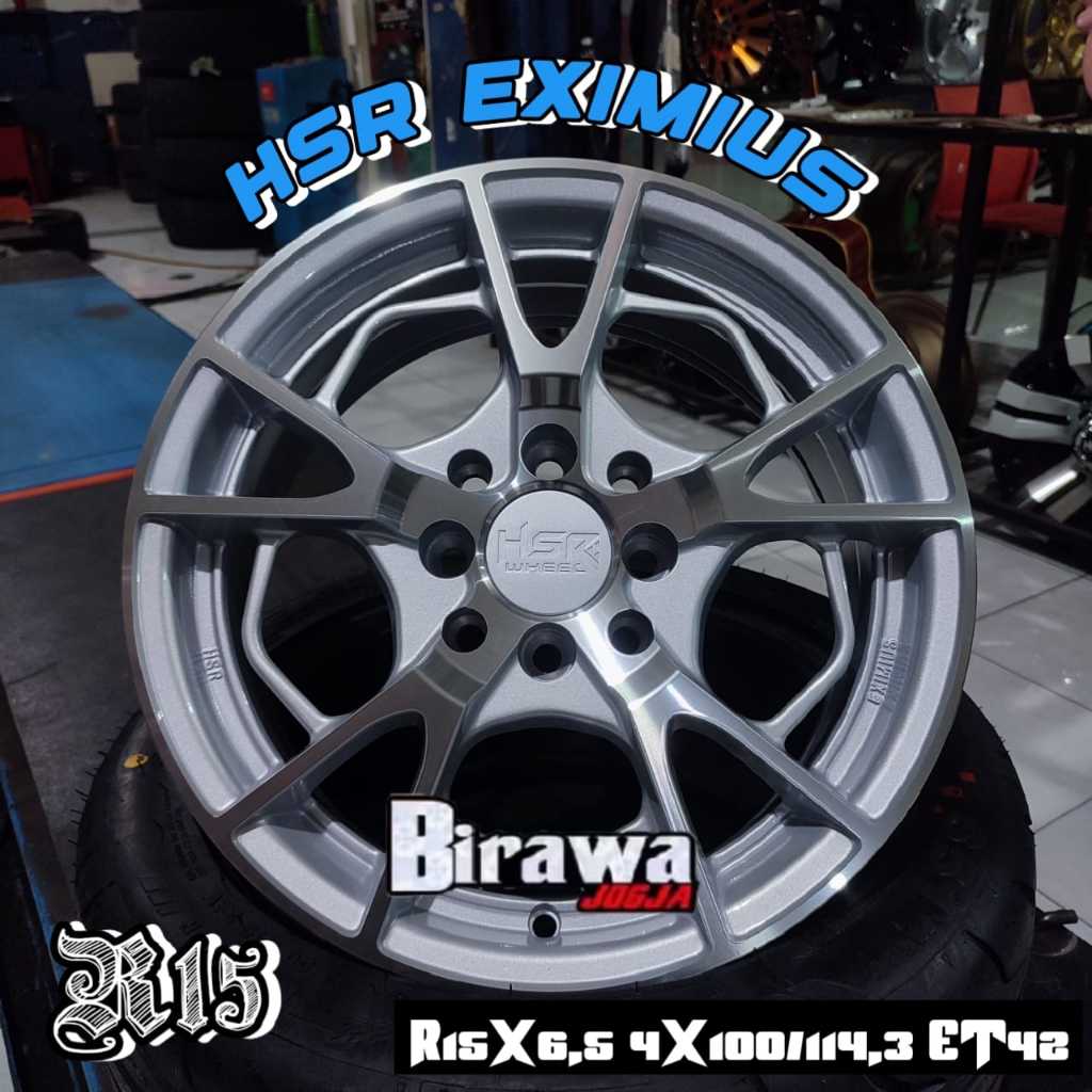 Velg HSR Eximius Original R15 Silver Polish Velg Mobil Ring 15 HSR Eximius ( Gratis Ongkir )