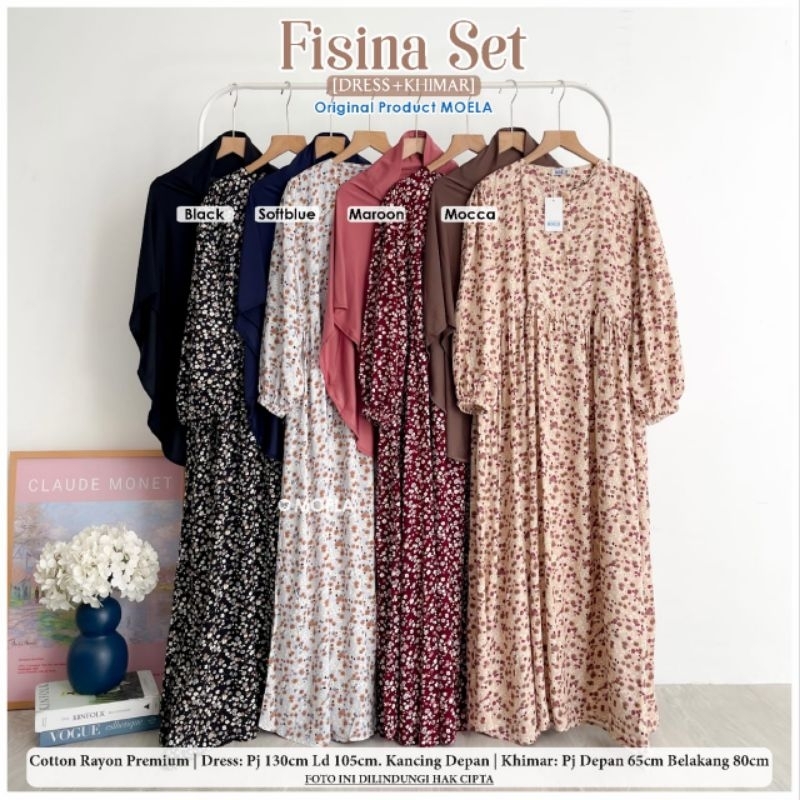 FISINA SET Midi Dress Dewasa Premium ORIGINAL BRAND BY MOELA