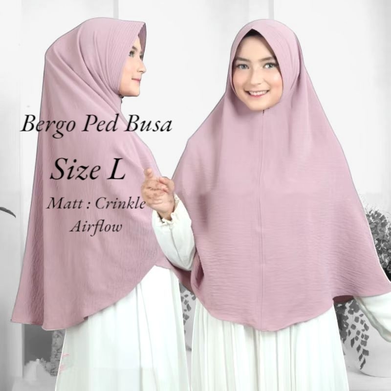 ORI HIJAB JILBAB BERGO INSTAN CRINKLE PED L BUSA ANTEM/BERGO PED BUSA ANTEM CRINKLE PREMIUM