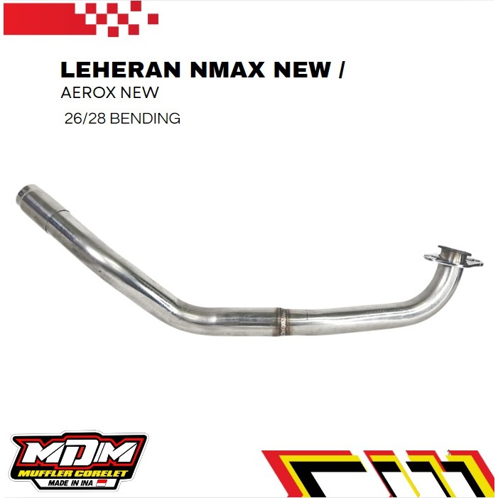 MDM RACING MUFFLER Pipa Leher Kenalpot Nmax NEW / Aerox NEW 26/28 MM Full Bending