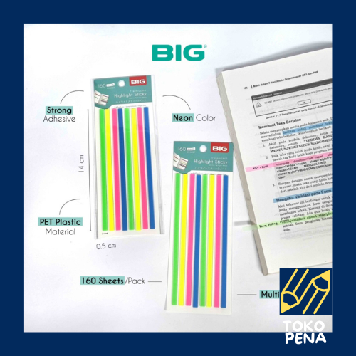 

BIG sticky note Lidi Neon 140 mm - Pembatas Kertas Buku / sticky notes / stick note/ highlight sticky