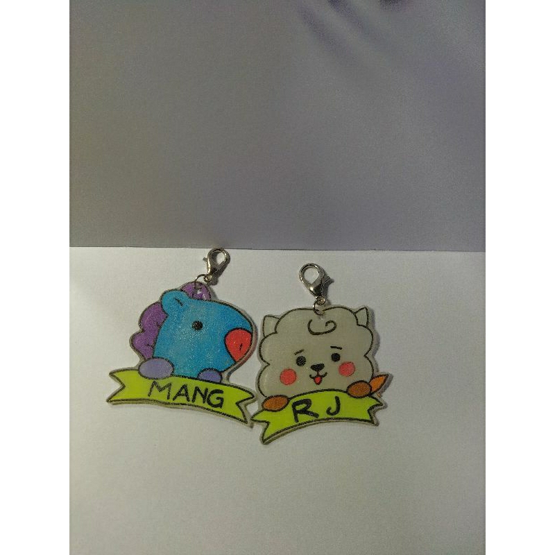 keychain BT21 handmade shrink paper