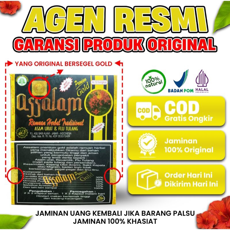 

2025 KAPSUL ASSALAM GOLD ORIGINAL OBAT ASAM URAT KOLESTEROL FLU TULANG AMPUH -MADU BAJAKAH ALKANZU