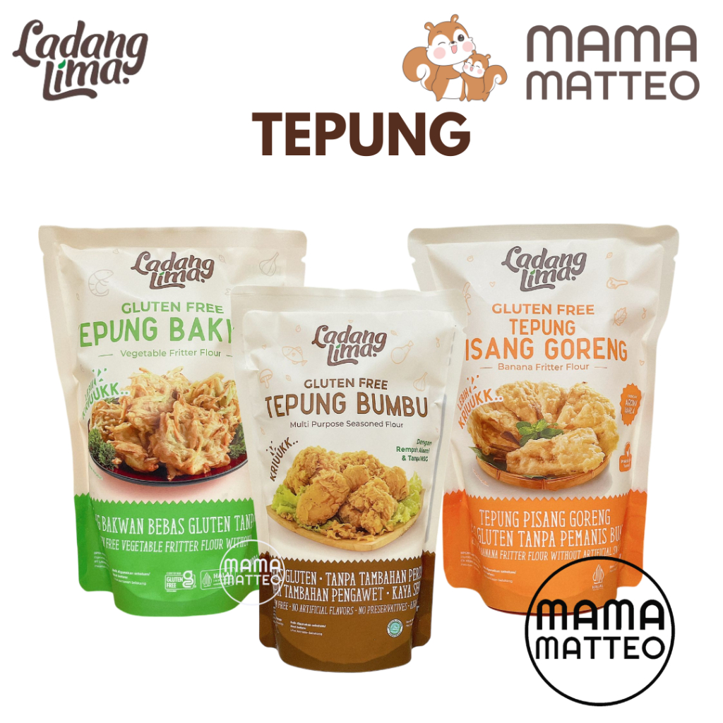 

Ladang Lima Tepung Bumbu Crispy 150gr / Tepung Bakwan 200gr / Tepung Pisang 200gr / Gluten Free / BANDUNG