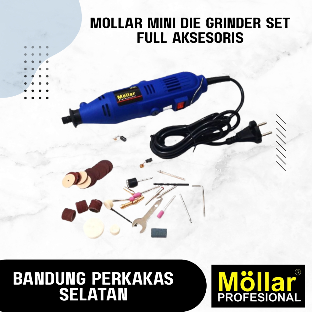 MOLLAR Mini Die Grinder Set Full Aksesoris -Mini Die Grinder Set Bor Tuner Ful Aksesoris