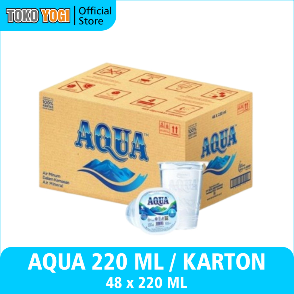 

AQUA CUP / GELAS 220 ML ISI 48 || KARTON