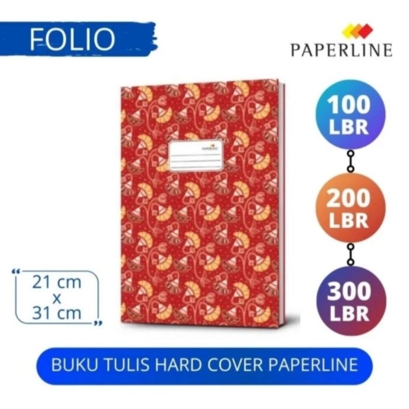 

Paperline Buku Tulis Hard Cover Folio 100 Lembar / Folio 200 Lembar / Folio 300 Lembar - Pack.