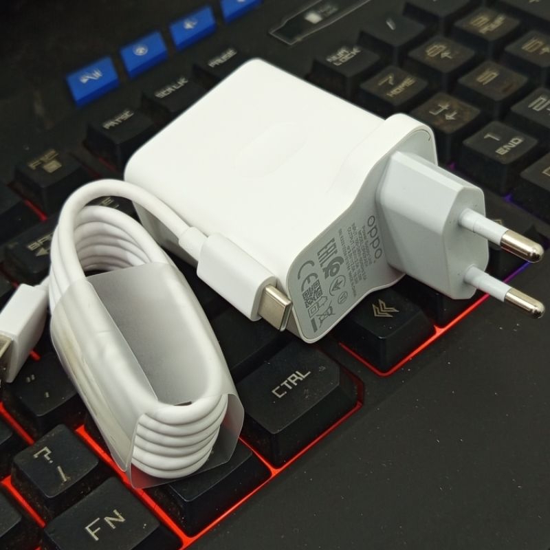 Charger Cas Oppo Type C Original 100% Fast Charging Cabutan Bawaan HP A5 A9 2020 A33 A52 A53 A54 A55