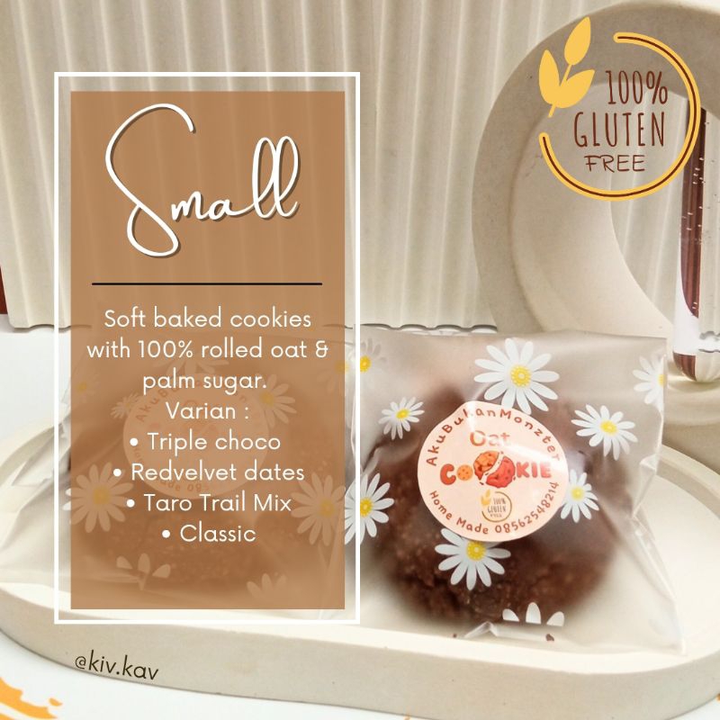 

SMALL SOFT BAKED OAT COOKIES - 100% ROLLED OAT GLUTEN FREE