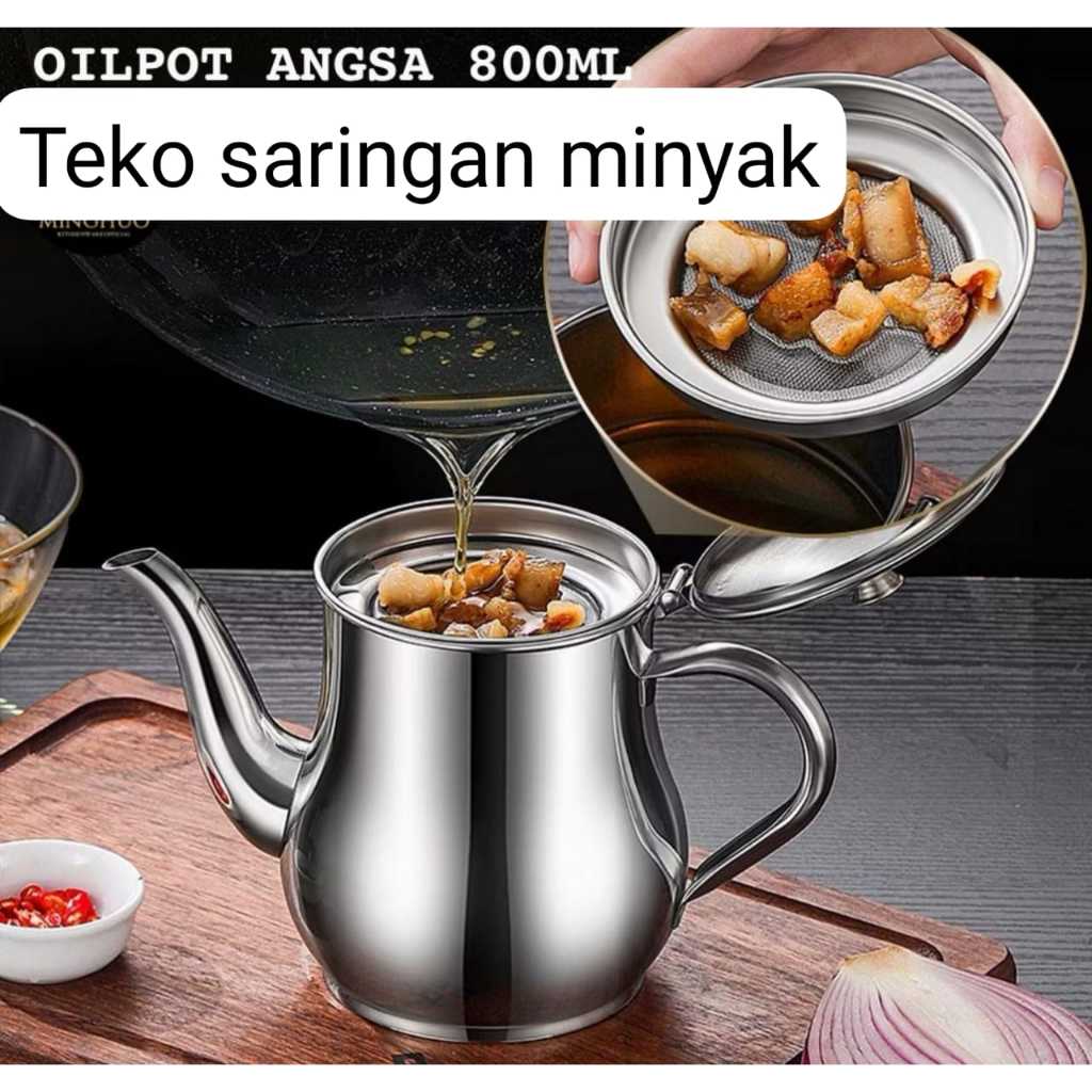 Oil Pot Angsa Stainless / Teko Minyak Goreng BMW Stainless + saringan