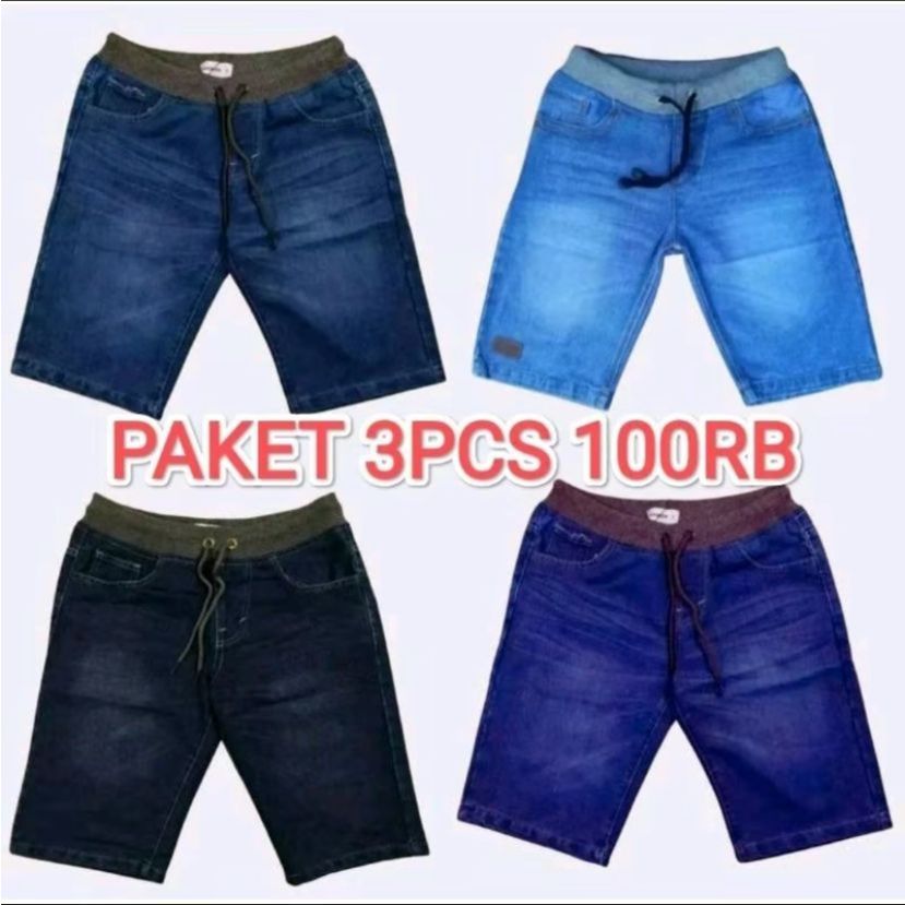 PROMO 100 RIBU DAPAT 3 CELANA JEANS PENDEK PRIA MURAH