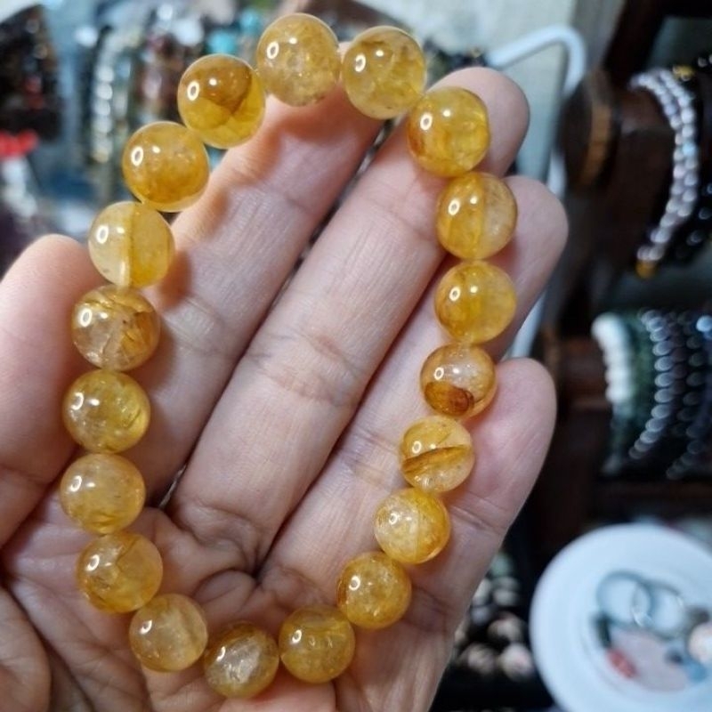 Hematoid (Golden Healer/Yellow Hema, Fire Quartz/Red Hema, Mix) Natural Bracelet