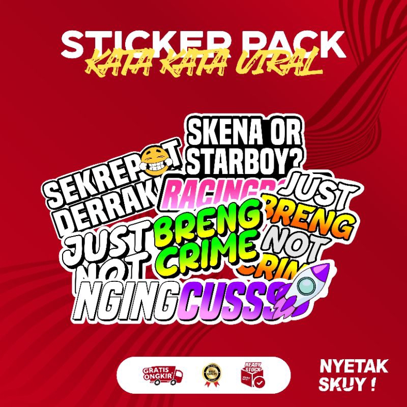 

STIKER RACING PACK KATA KATA VIRAL stiker just breng not crime
