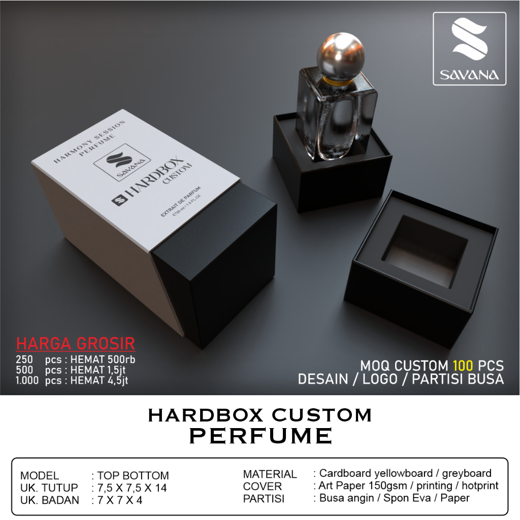 

Hardbox Parfum 30 dan 50ml Top Bottom - Custombox - Parfum Kemasan - Parfum Packaging - Parfum Premium Box - parfum box 7x7x14