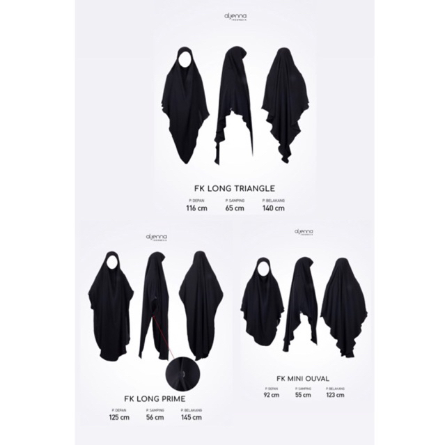 ALJENNA FK LONG PRIME FK LONG TRIANGLE FK MINI OUVAL FUSE FRENCH KHIMAR
