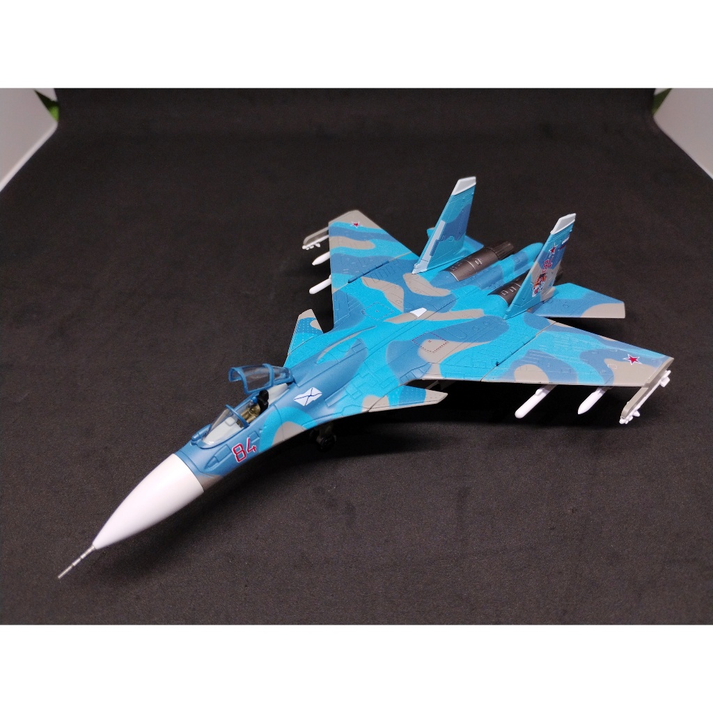 Diecast Pesawat Jet Tempur Sukhoi SU-33 Flanker D AL Rusia Skala 100 Su-27